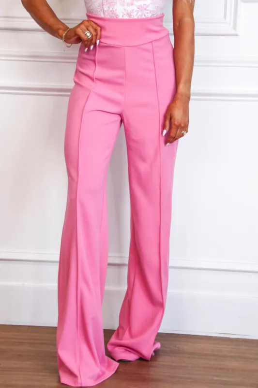 Trending Times High Waisted Pants: Barbie Pink sold by Bella and Bloom