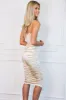 Caught My Eye Embellished Strap Satin Bustier Midi Dress: Champagne sold by Bella and Bloom