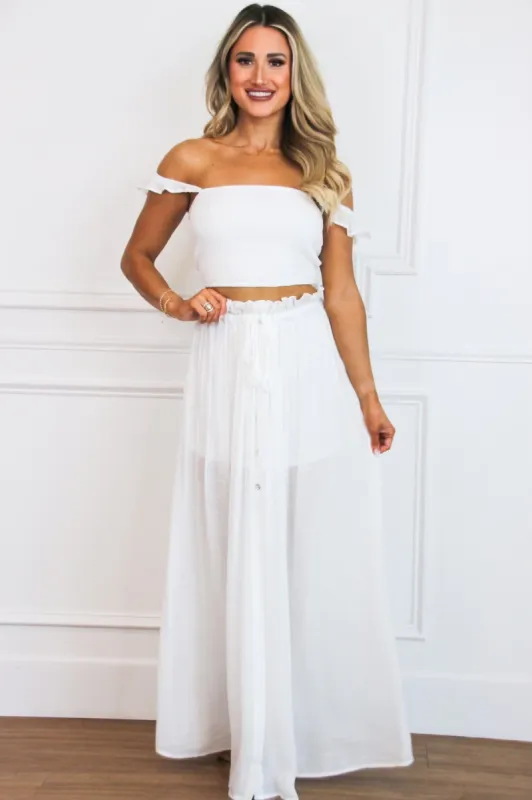 Summer Coasting Two Piece Set: White sold by Bella and Bloom
