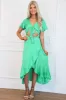 Amalfi Coast Satin Maxi Dress: Kelly Green sold by Bella and Bloom