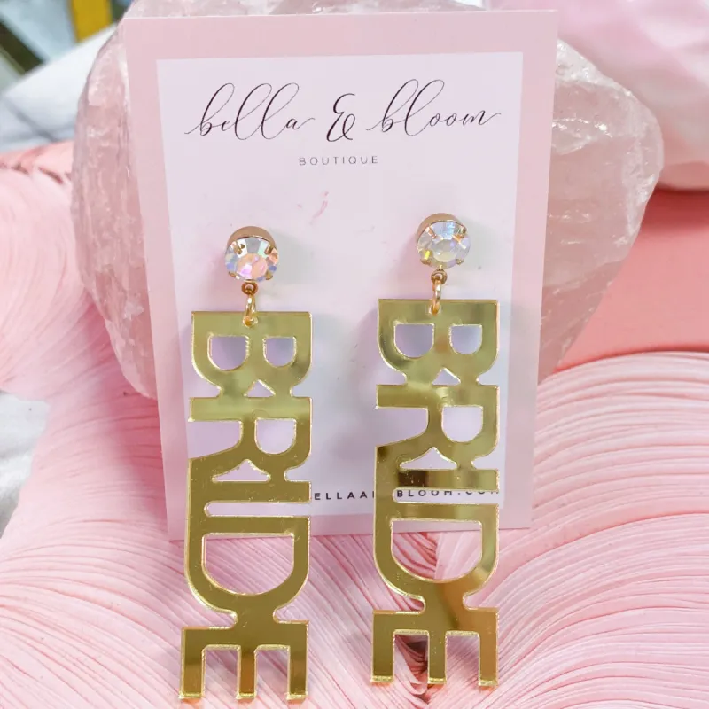 BRIDE Earrings: Gold sold by Bella and Bloom