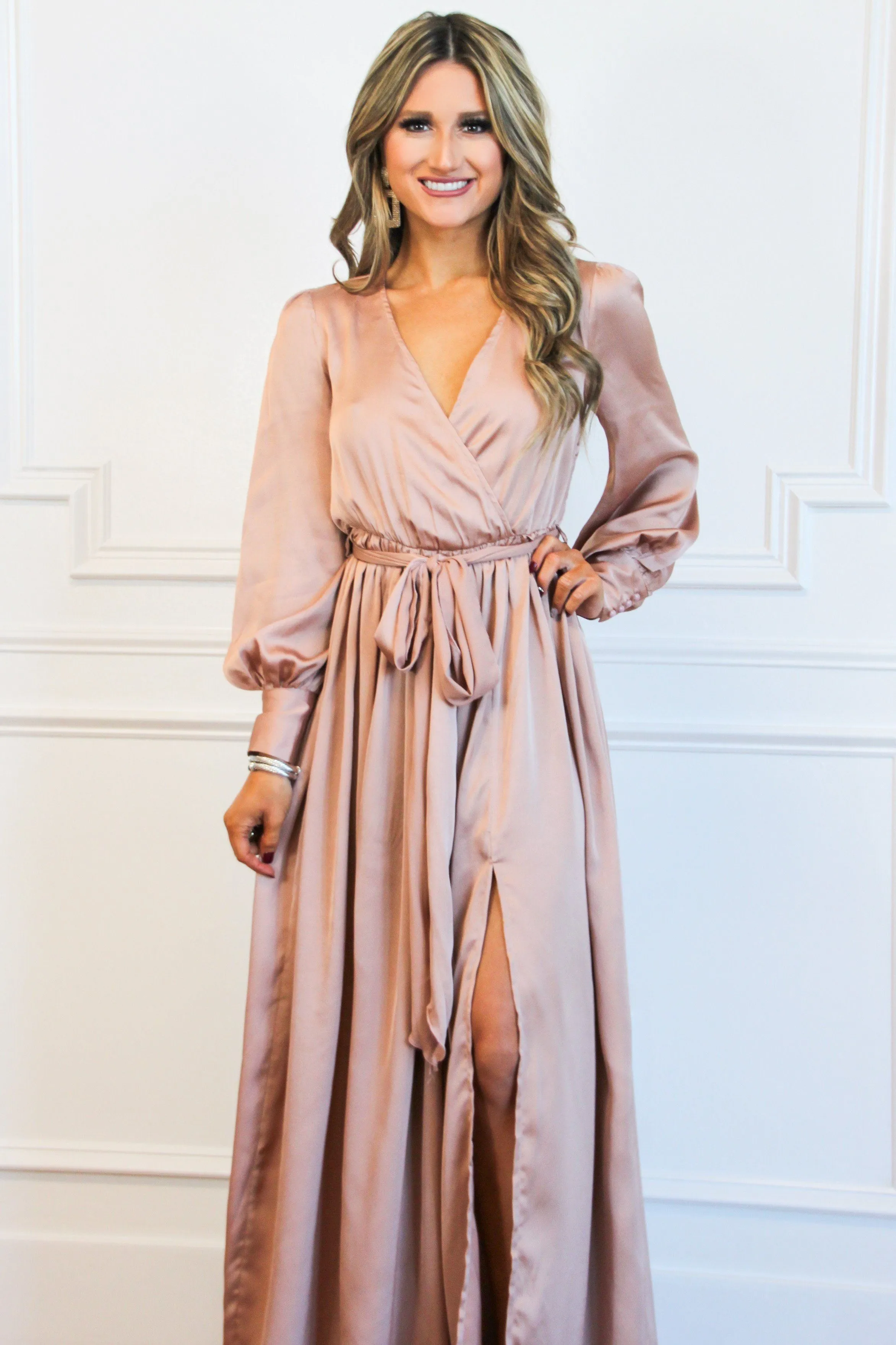 Winter Beauty Maxi Dress: Rose Gold sold by Bella and Bloom product image thumbnail 2