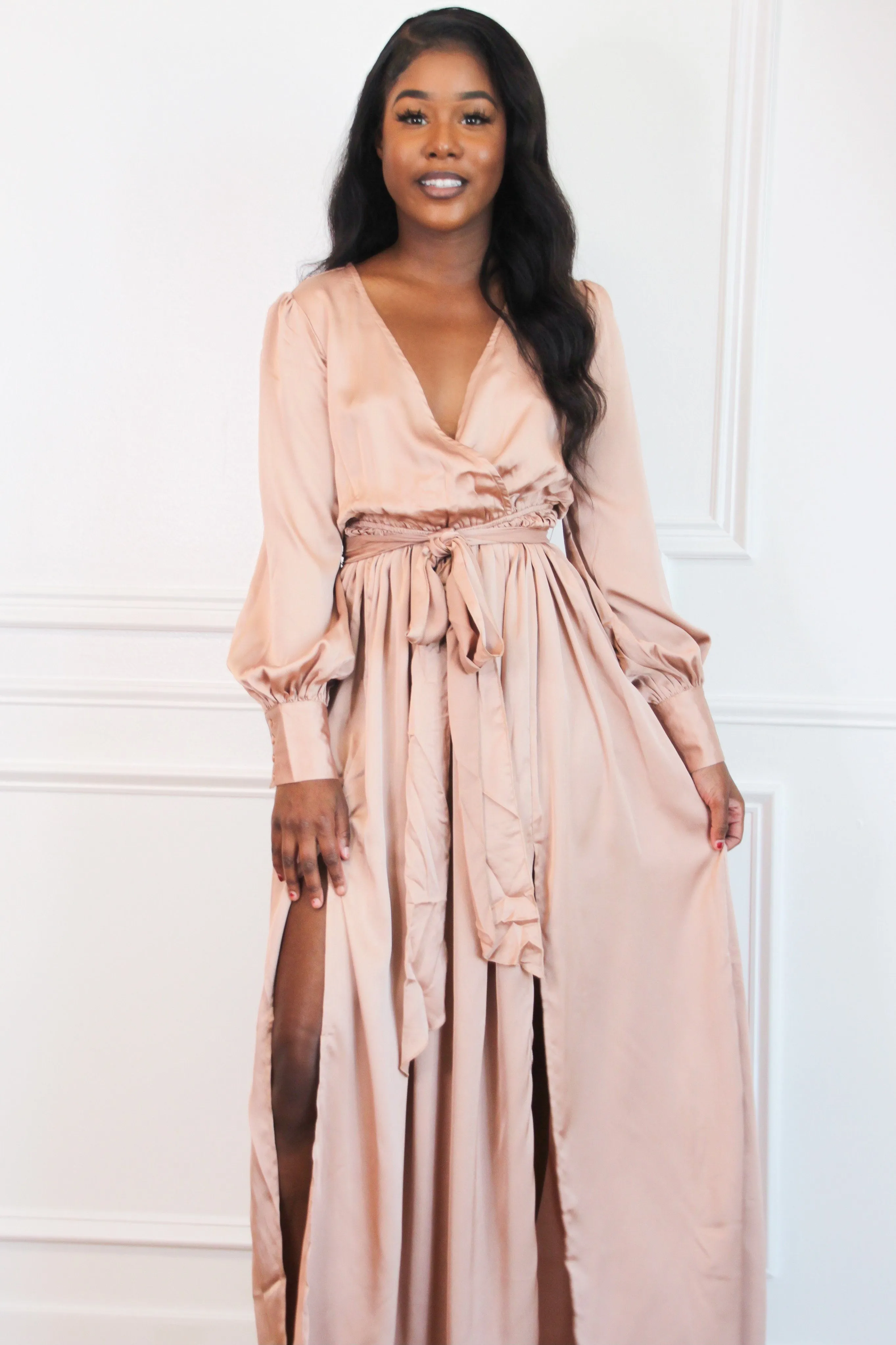 Winter Beauty Maxi Dress: Rose Gold sold by Bella and Bloom product image thumbnail 5