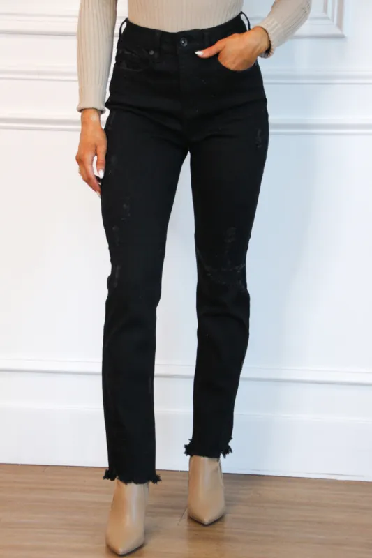 Dakota Distressed Denim: Black sold by Bella and Bloom