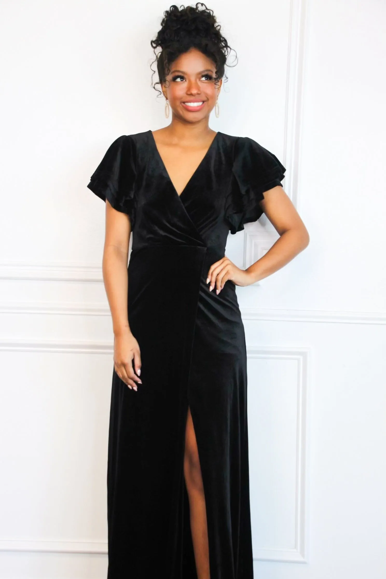 Campbell Velvet Maxi Dress: Black sold by Bella and Bloom product image thumbnail 2