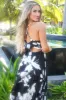Pretty in Pleats Maxi Dress: Black/White sold by Bella and Bloom