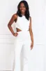 Kacey Cutout Denim Jumpsuit: White sold by Bella and Bloom