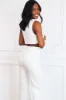 Kacey Cutout Denim Jumpsuit: White sold by Bella and Bloom