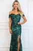 Arabella Textured Off Shoulder Maxi Dress: Emerald sold by Bella and Bloom