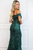 Arabella Textured Off Shoulder Maxi Dress: Emerald sold by Bella and Bloom