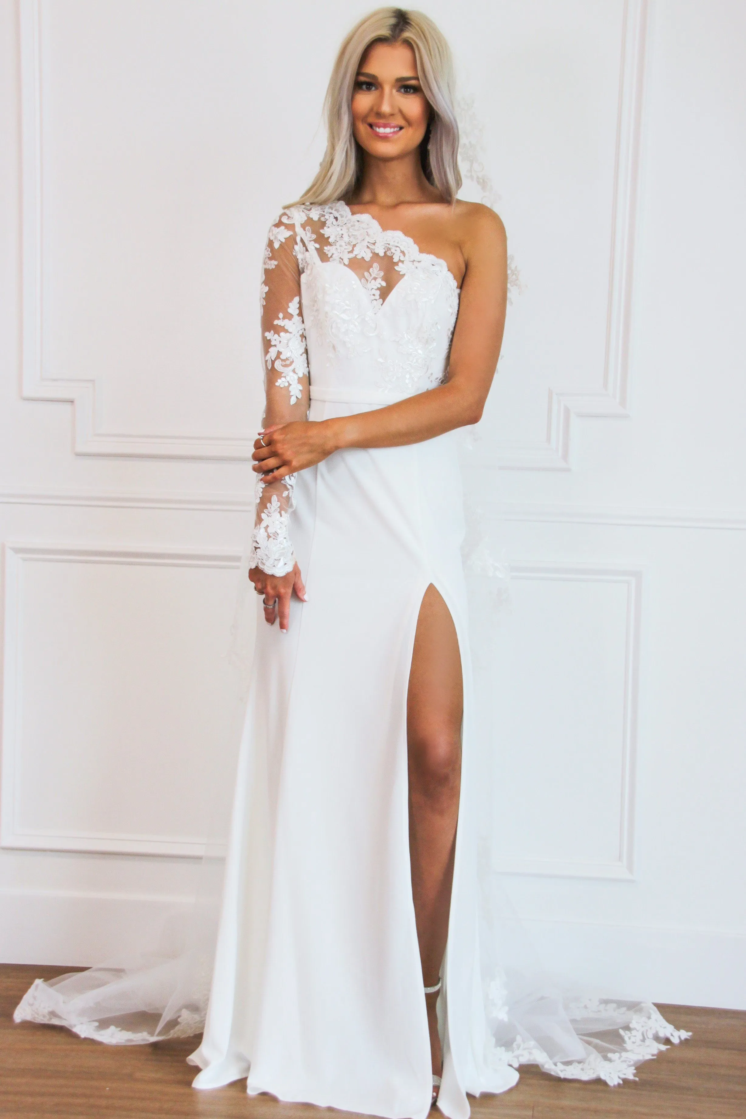 Bohemian Beauty One Shoulder Maxi Dress: White sold by Bella and Bloom