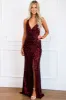 Raise the Bar Sequin Formal Dress: Burgundy sold by Bella and Bloom