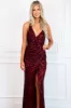 Raise the Bar Sequin Formal Dress: Burgundy sold by Bella and Bloom