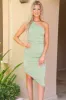 Ready For the Spotlight One Shoulder Midi Dress: Sage sold by Bella and Bloom
