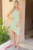 Ready For the Spotlight One Shoulder Midi Dress: Sage sold by Bella and Bloom