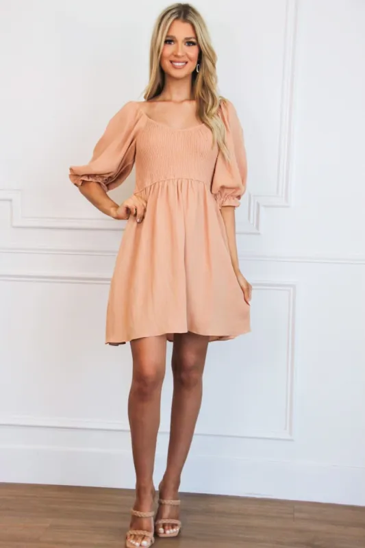 From the Start Smocked Dress: Apricot sold by Bella and Bloom