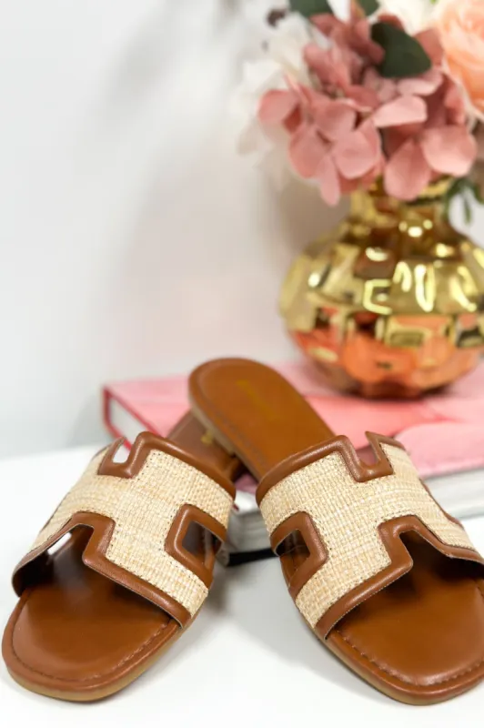 Smile Back H Sandals: Cognac sold by Bella and Bloom