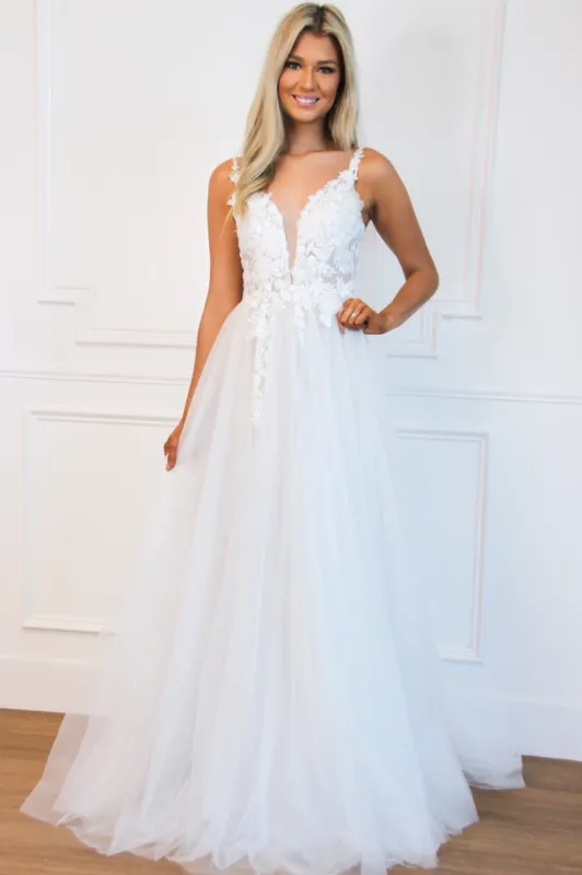 Until I Found You Sparkly Tulle Wedding Dress: Off White sold by Bella and Bloom