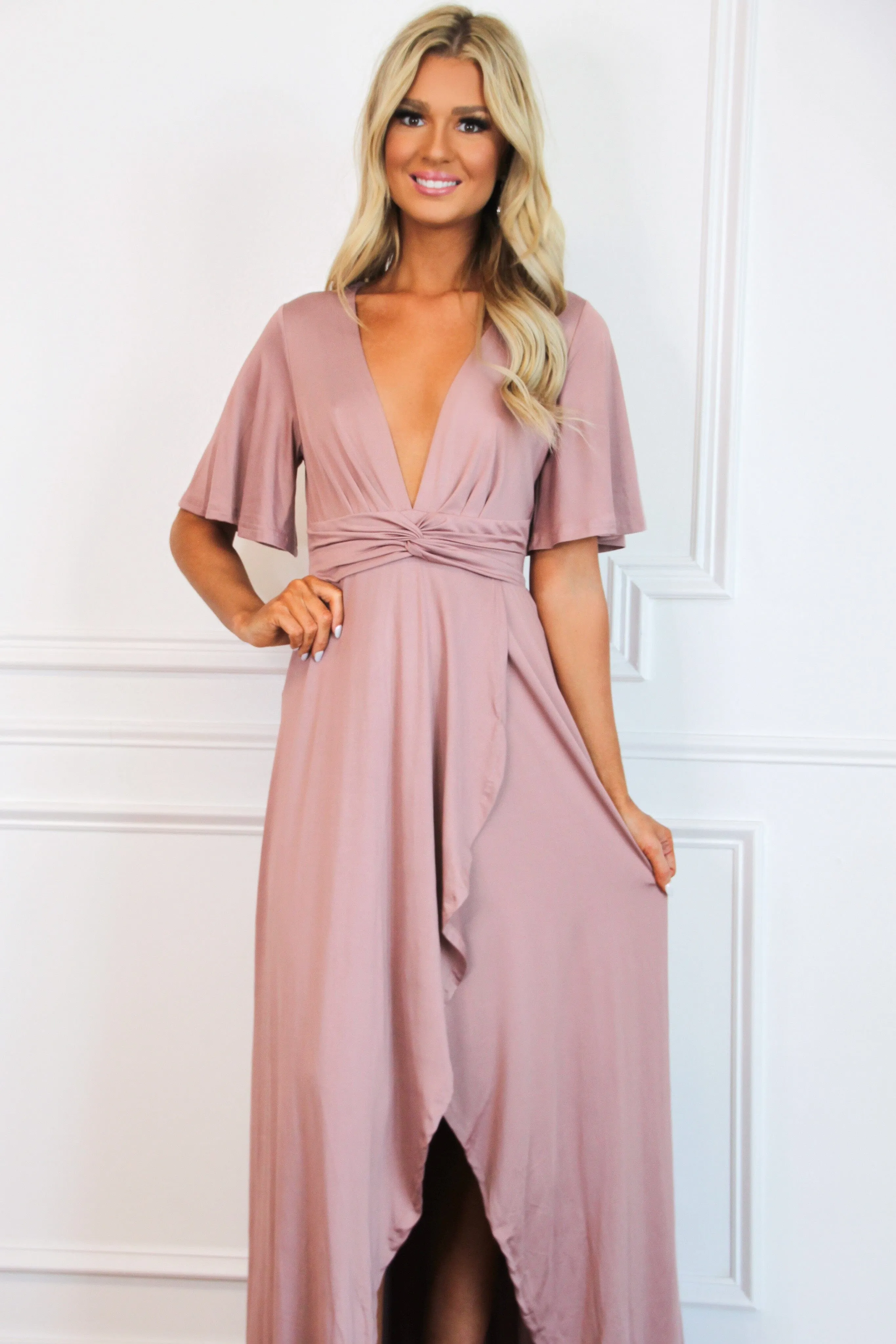 Who to Love Maxi Dress: Mauve sold by Bella and Bloom product image thumbnail 2