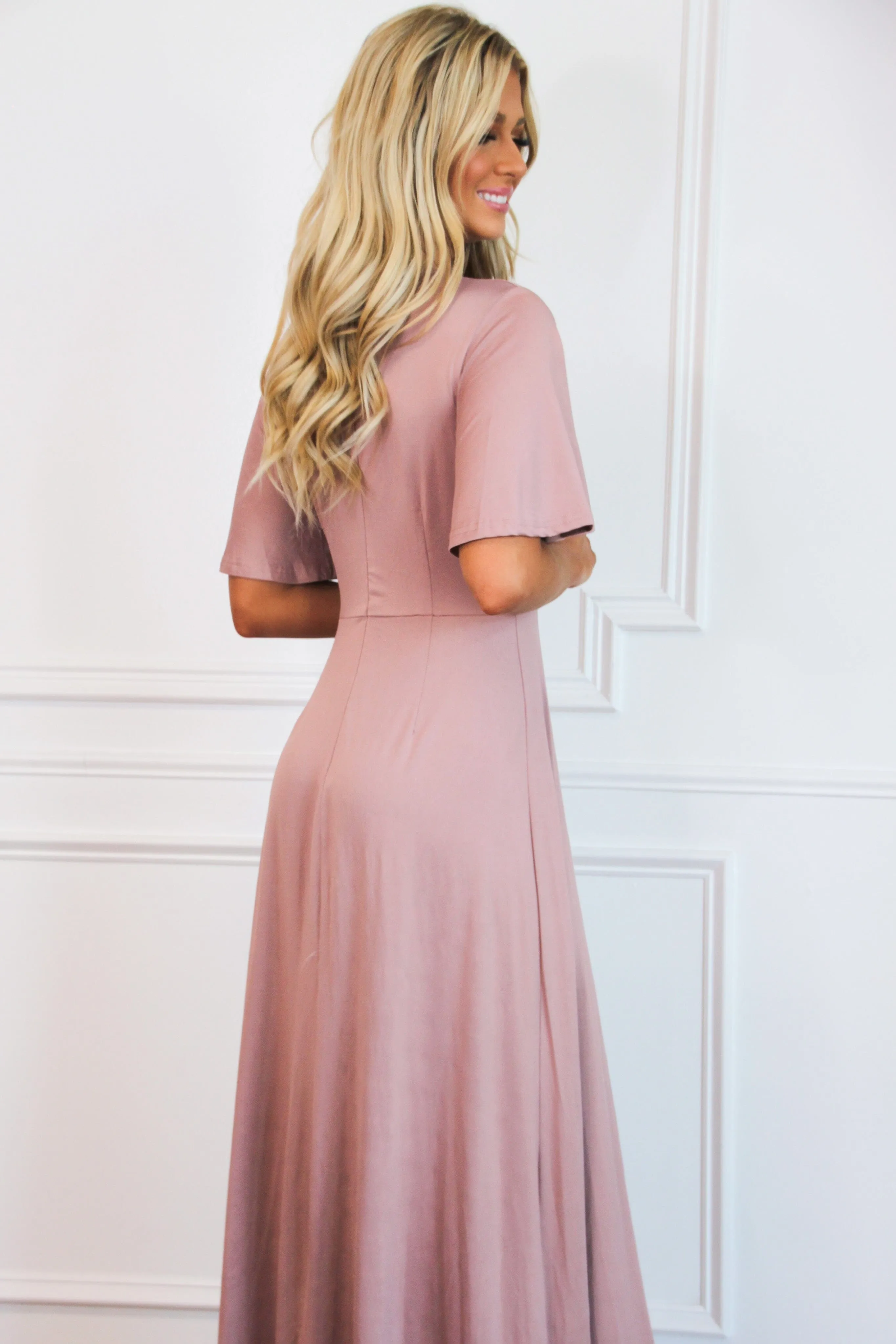 Who to Love Maxi Dress: Mauve sold by Bella and Bloom product image thumbnail 3