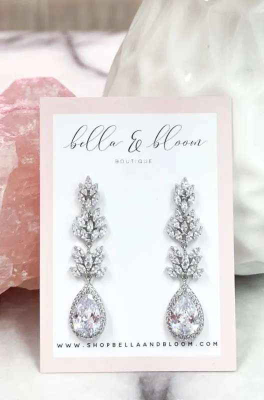 Regal Affair Earrings: Silver sold by Bella and Bloom