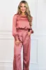Winter Chic Satin Jumpsuit: Mauve sold by Bella and Bloom