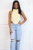 Beverly High Neck Open Back Sweater Crop Top: Cream sold by Bella and Bloom
