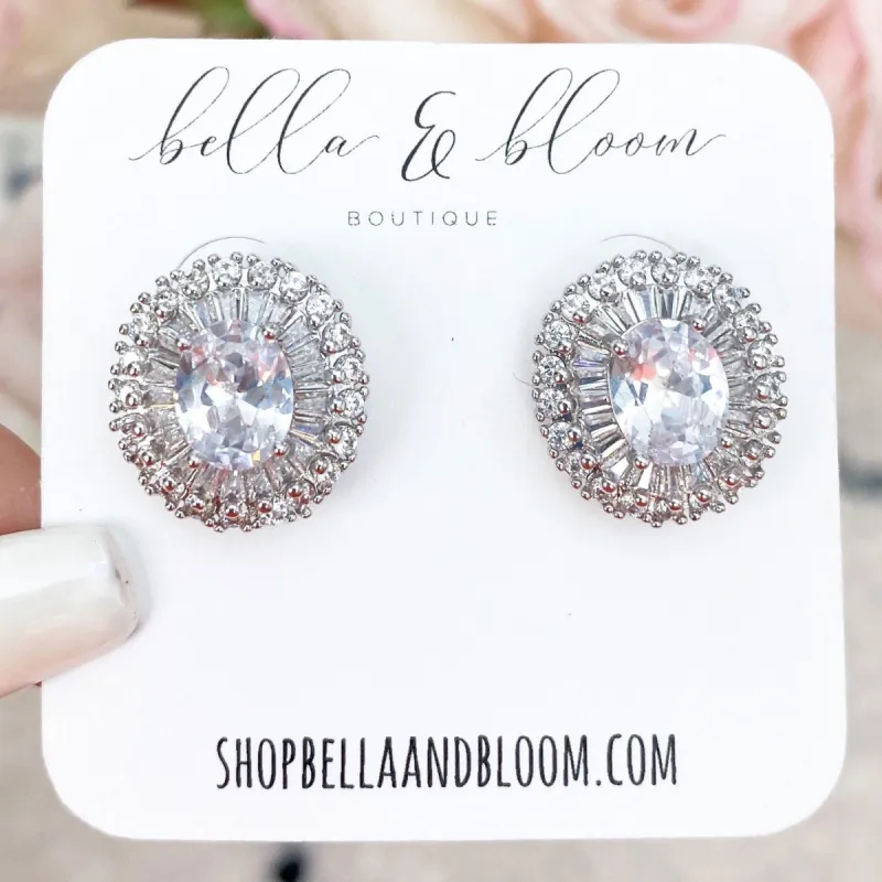Royal Affair Stud Earrings: Silver sold by Bella and Bloom