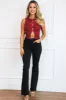So Sweet Bow Sleeveless Sweater Crop Top: Wine sold by Bella and Bloom