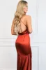 Ezra Cowl Back Satin Maxi Dress: Rust sold by Bella and Bloom