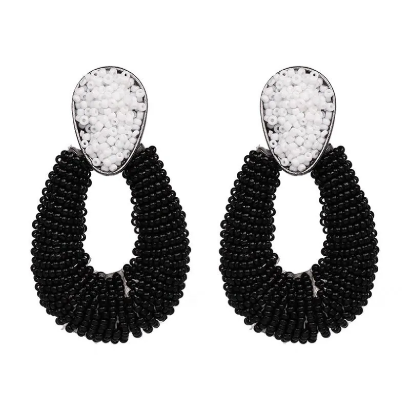 Cape Cod Earrings: Black/White sold by Bella and Bloom