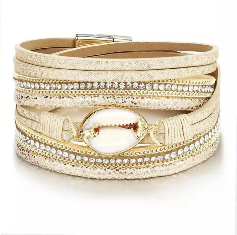 Shell Wrap Bracelet: Gold sold by Bella and Bloom