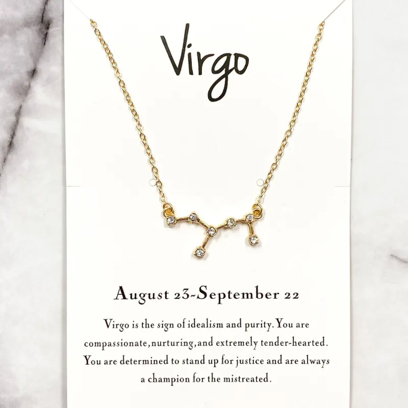 Zodiac Necklace: Gold, Virgo sold by Bella and Bloom
