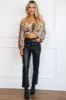 Untamed Beauty Crop Top: Brown Multi sold by Bella and Bloom
