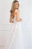 Posie Floral Applique Bustier A Line Sparkly Wedding Dress: Off White/Nude sold by Bella and Bloom