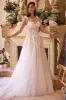 Posie Floral Applique Bustier A Line Sparkly Wedding Dress: Off White/Nude sold by Bella and Bloom