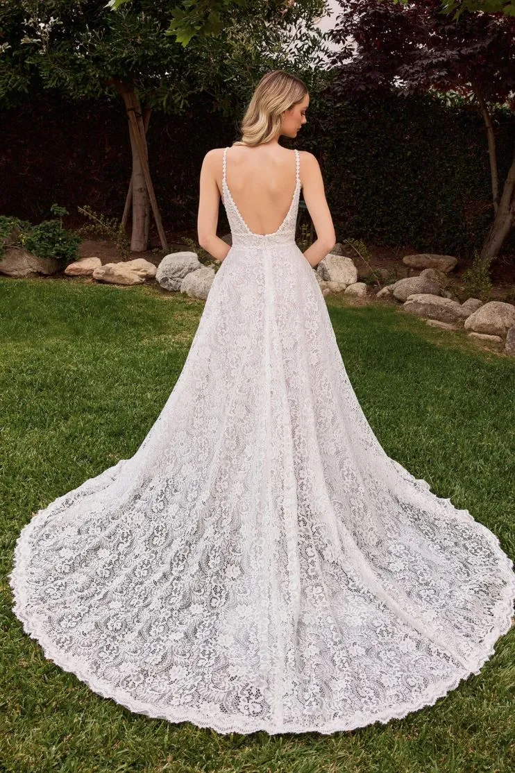 Oriana Lace A Line Detachable Long Sleeve Wedding Dress: Off White sold by Bella and Bloom product image thumbnail 3