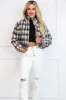 Running Late Plaid Puffer Vest: Navy Multi sold by Bella and Bloom