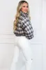 Running Late Plaid Puffer Vest: Navy Multi sold by Bella and Bloom