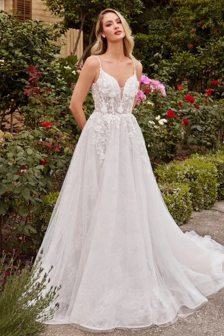 Perla Floral Applique Lace Wedding Dress: Off White sold by Bella and Bloom product image thumbnail 2