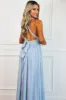 Overcome the Odds Wrap Maxi Dress: Light Blue sold by Bella and Bloom