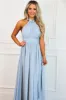 Overcome the Odds Wrap Maxi Dress: Light Blue sold by Bella and Bloom