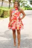 Rainbow Florals High Neck Dress: Rainbow Multi sold by Bella and Bloom
