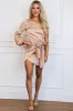 Evening Essential One Shoulder Satin Dress: Champagne sold by Bella and Bloom