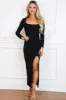 Slidell Square Neck Sweater Midi Dress: Black sold by Bella and Bloom