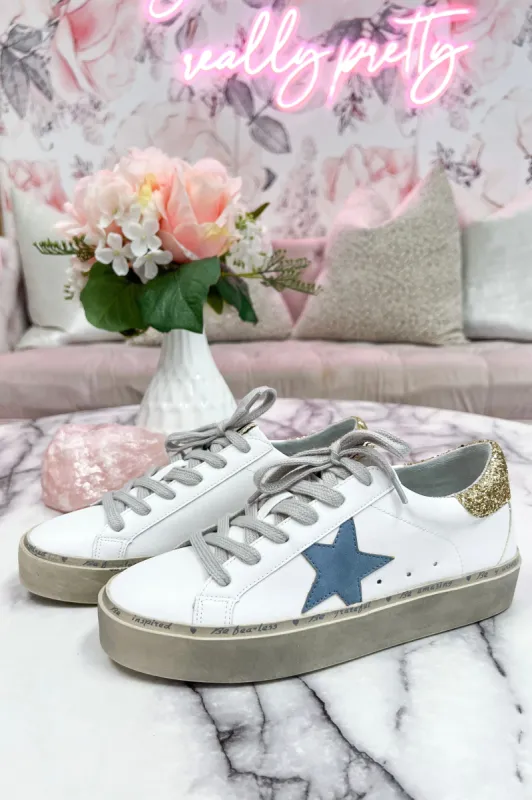 Reba Glitter Star Platform Sneakers: White Multi sold by Bella and Bloom