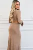 Savani Cutout Button Up Midi Dress: Taupe sold by Bella and Bloom