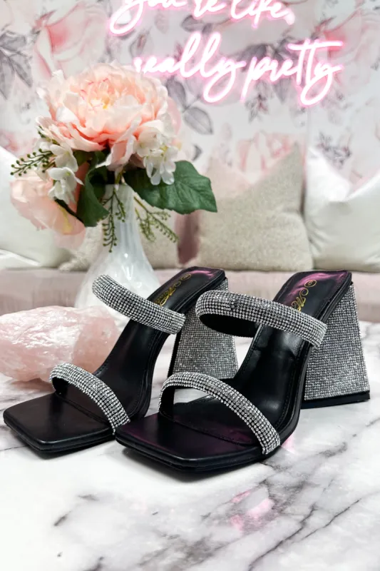 Yasmin Embellished Block Heels: Black sold by Bella and Bloom