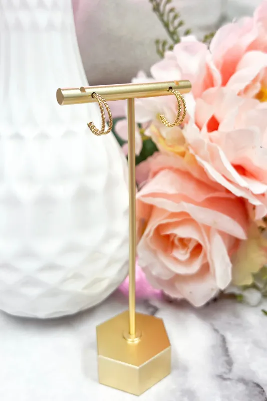 Ziggy Braided Hoop Earrings: Gold sold by Bella and Bloom