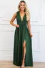 Selma V Neck Maxi Dress: Hunter Green sold by Bella and Bloom